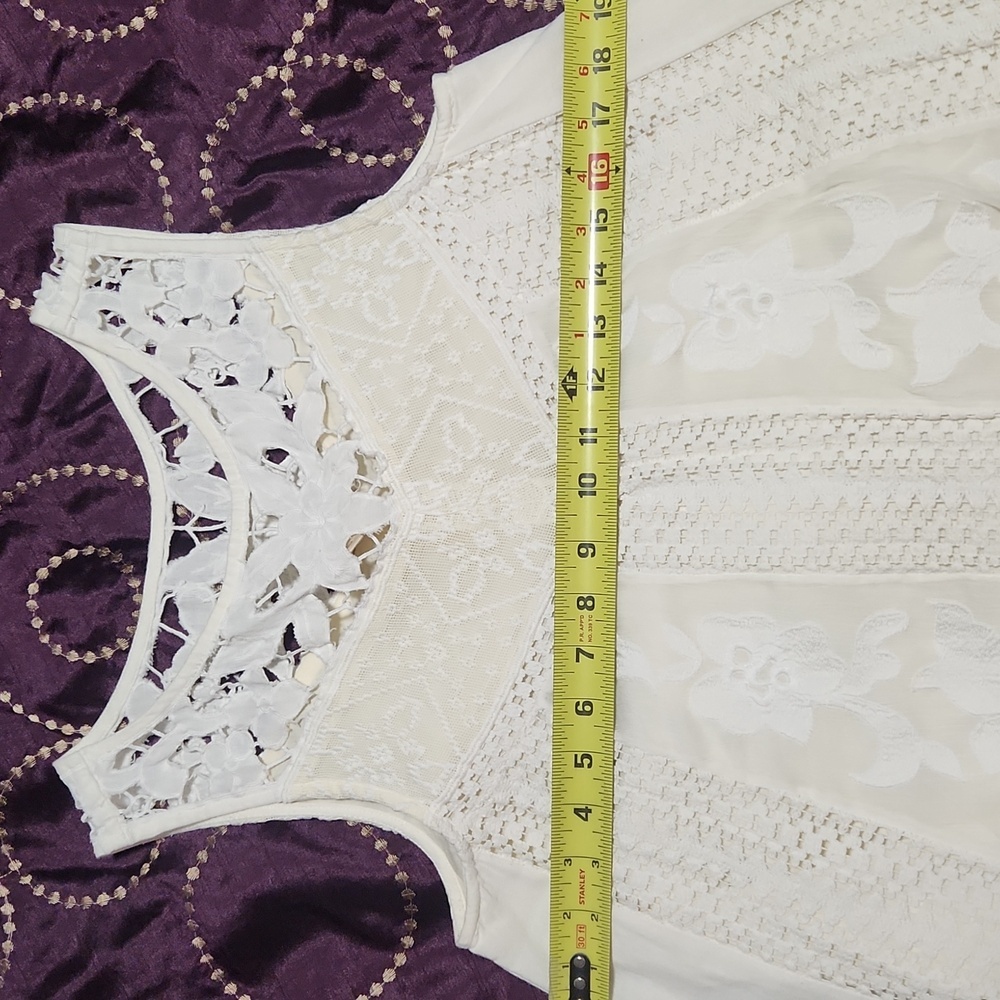 ANTHROPOLOGIE VANESSA VIRGINIA OF ANTHROPOLOGIE WOMEN'S DRES  IVORY LACE. Size 6 - Picture 10 of 11